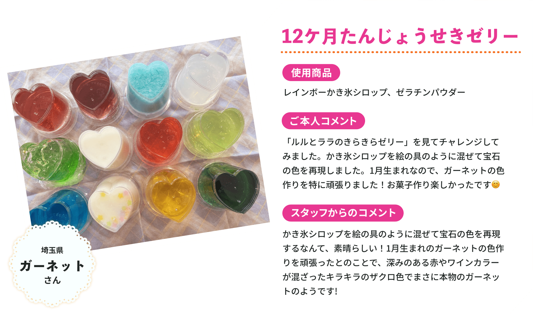 12ケ月たんじょうせきゼリー