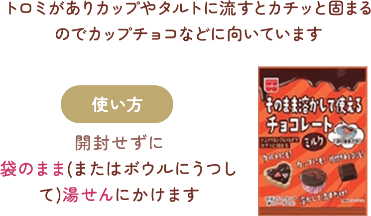 【簡単チョコレート】そのまま溶かして使えるチョコレート