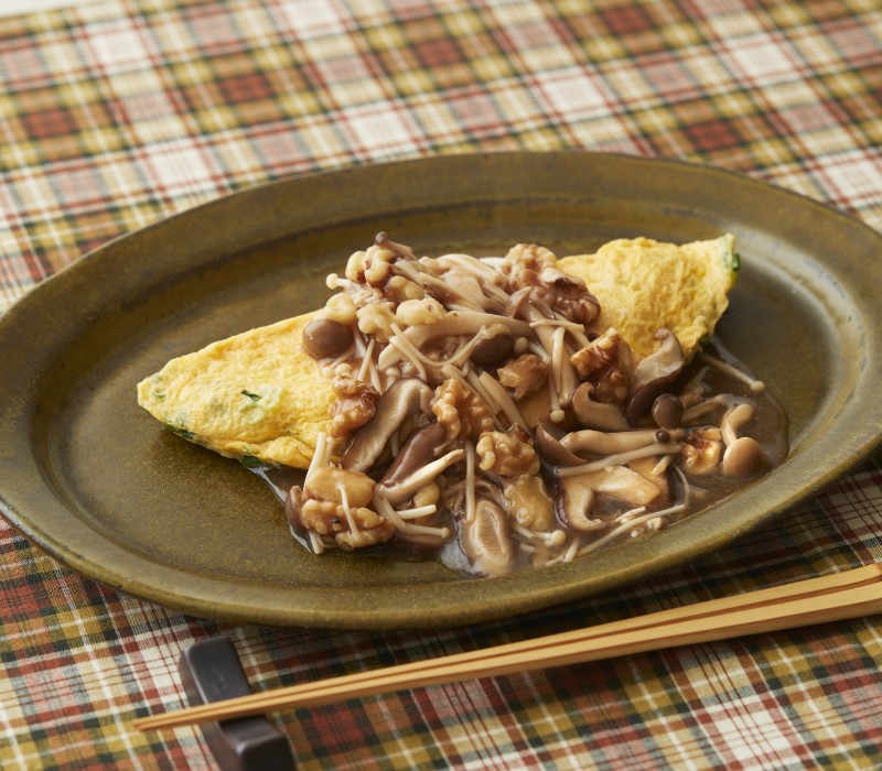豆腐の和風オムレツきのこナッツあん【パーフェクトレシピ】