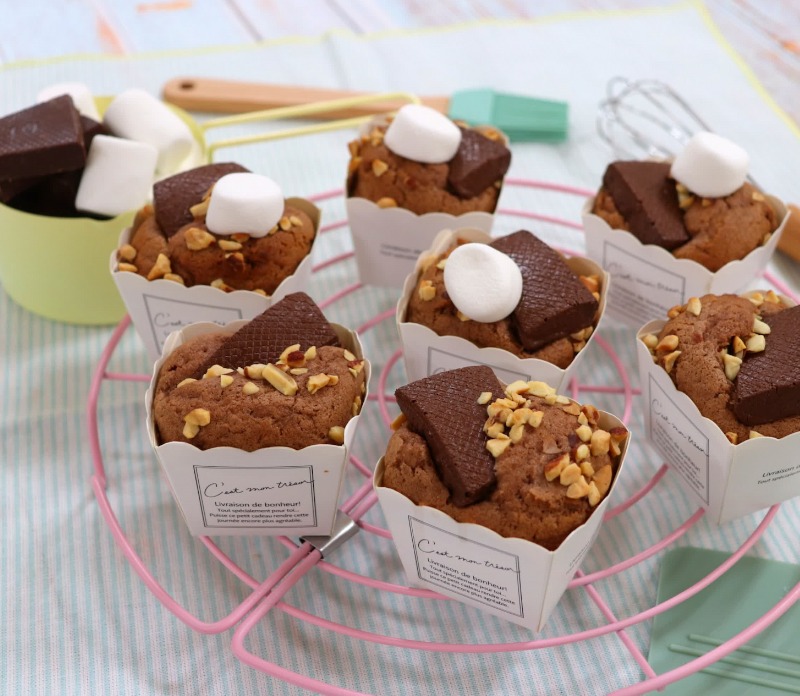 マフィンミックス使用！ゴロっとチョコのココアマフィン